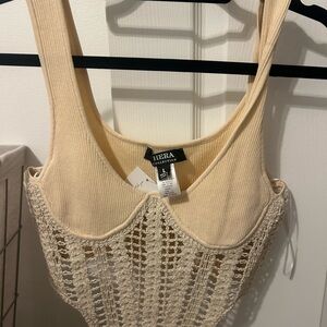 Hera Collection Beige Ribbed Top